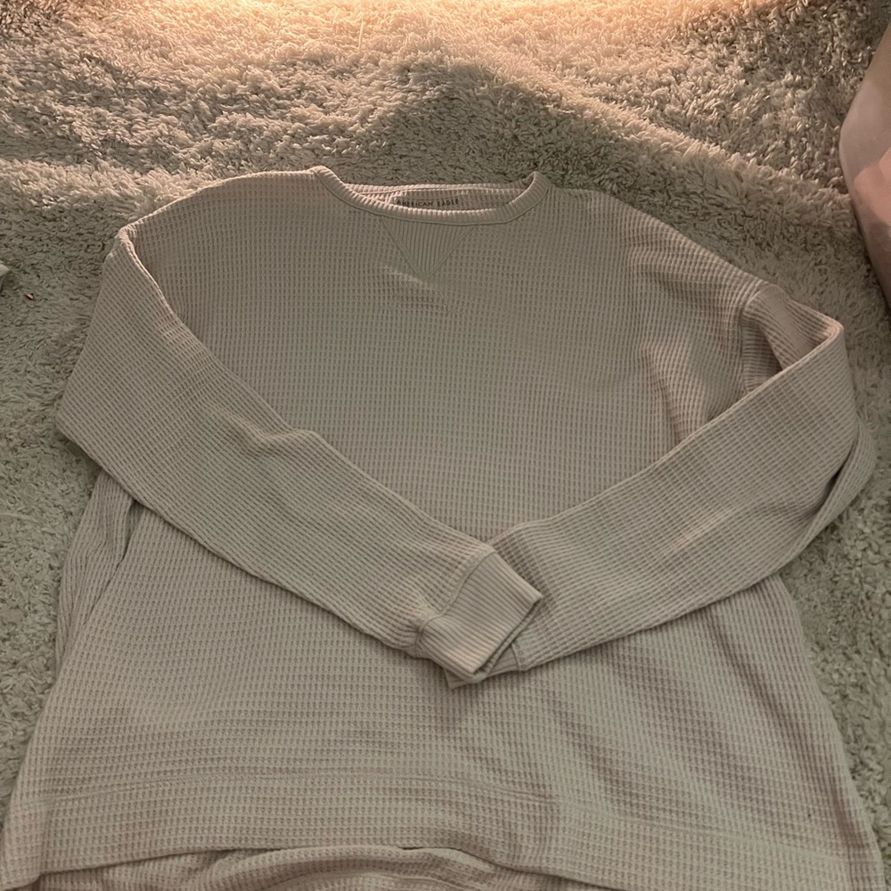 American Eagle Outfitters Women’s Beige Crewneck Sweater